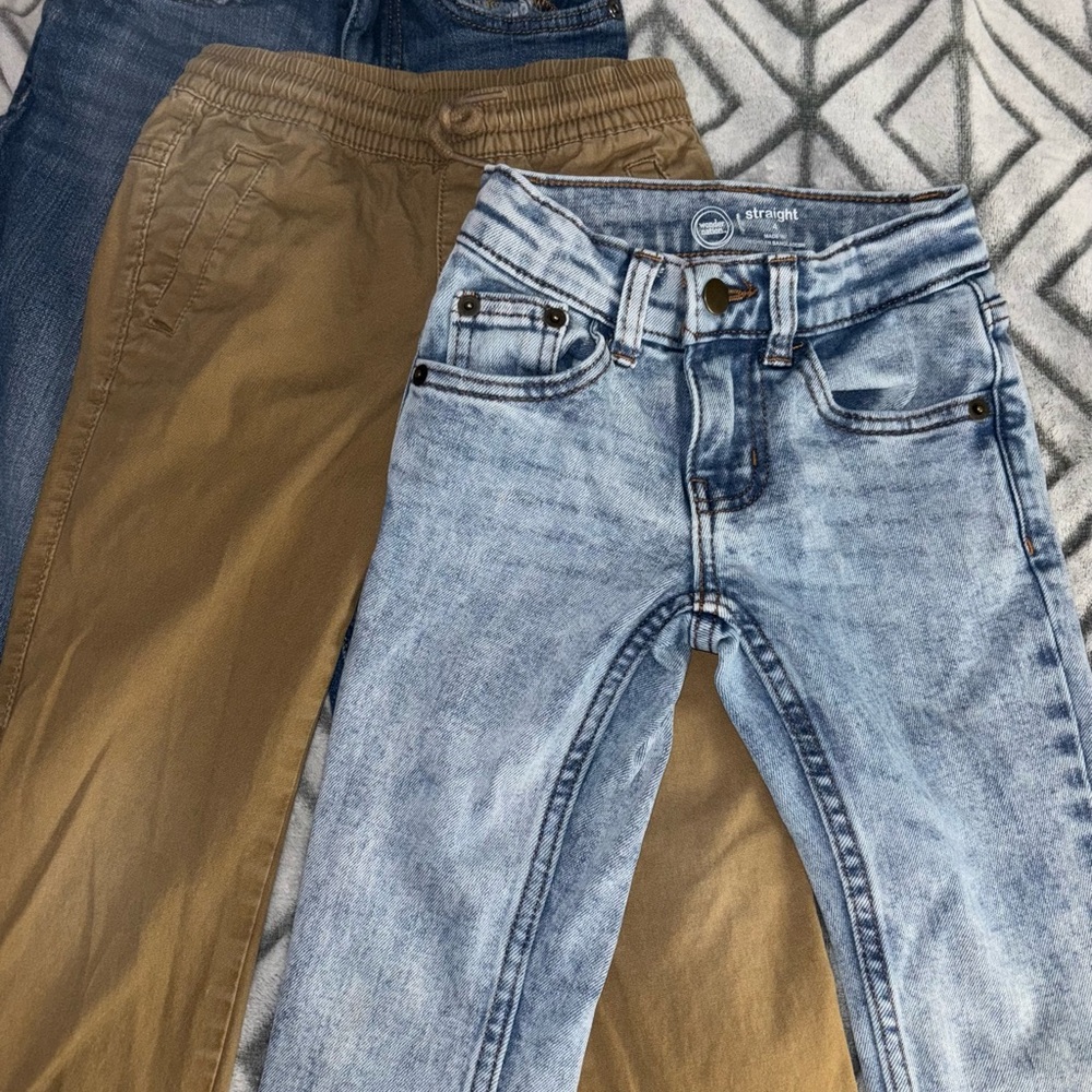 Children's Casual Denim and Tan Pants Set